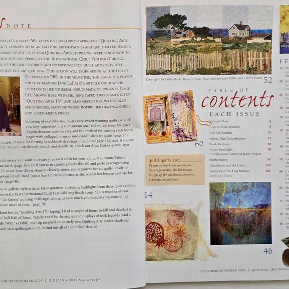 Quilting Arts Magazine October November 2008 Five Ways To Design With Inkjet Pri - Picture 2 of 13